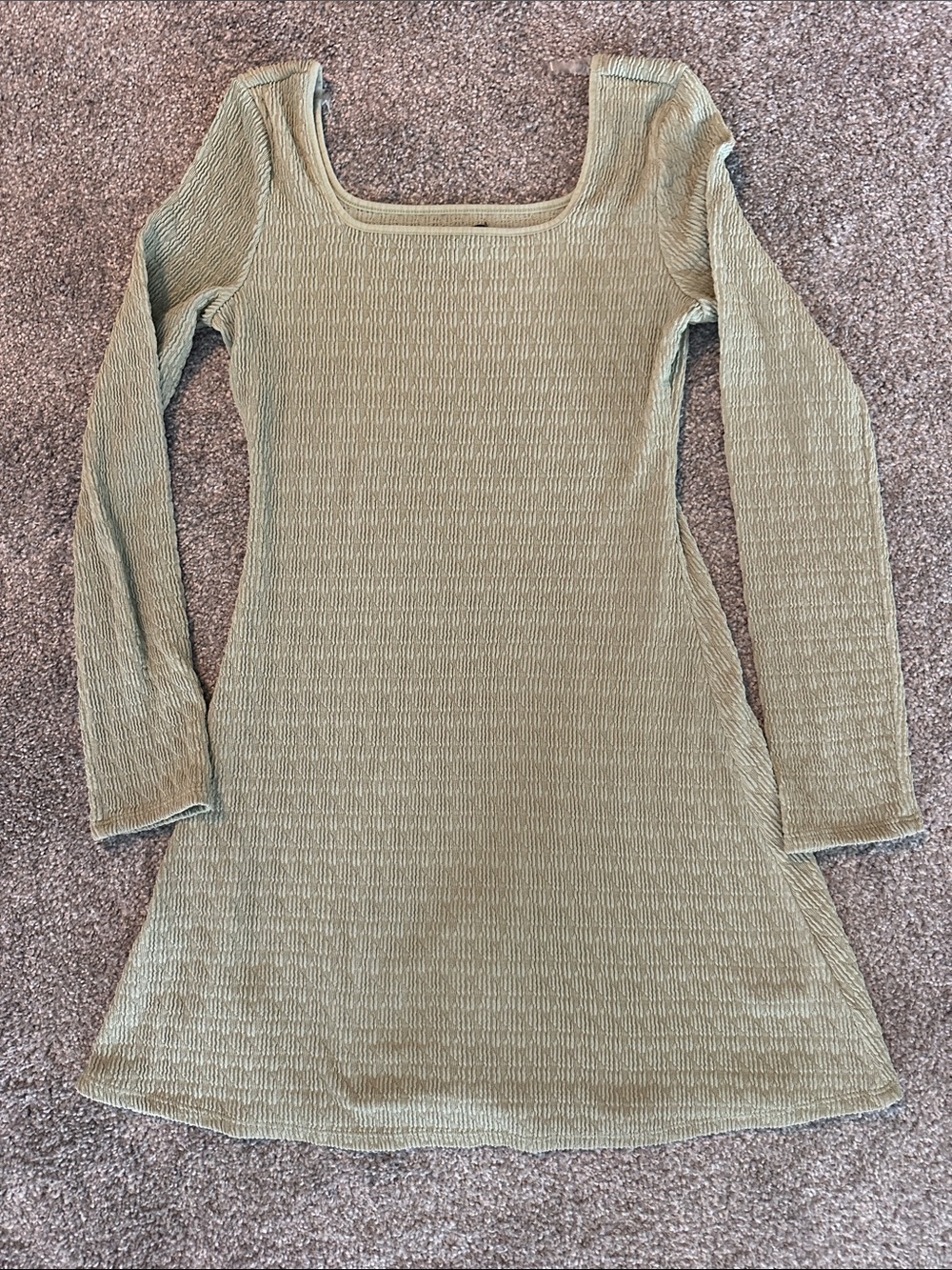 art class Olive Green Square Neck Long Sleeve Knit Top